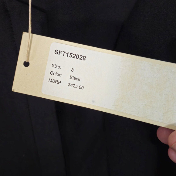 NEW H by Halston Women’s Dress Upscale Preppy Fit Flare Cotton Silk Black Sz 8 - Picture 7 of 9